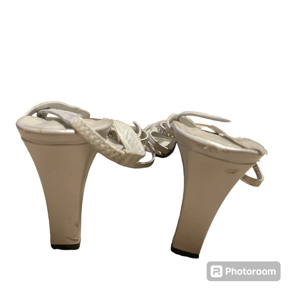 Coup d’etat Slingback Silver & Rhinestone High Heel Sandals - Picture 2 of 4